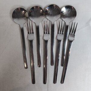 Danescook 18/8 8 Set Flatware Cutlery 4 Forks 4 Spoons Silver Stainless Steel